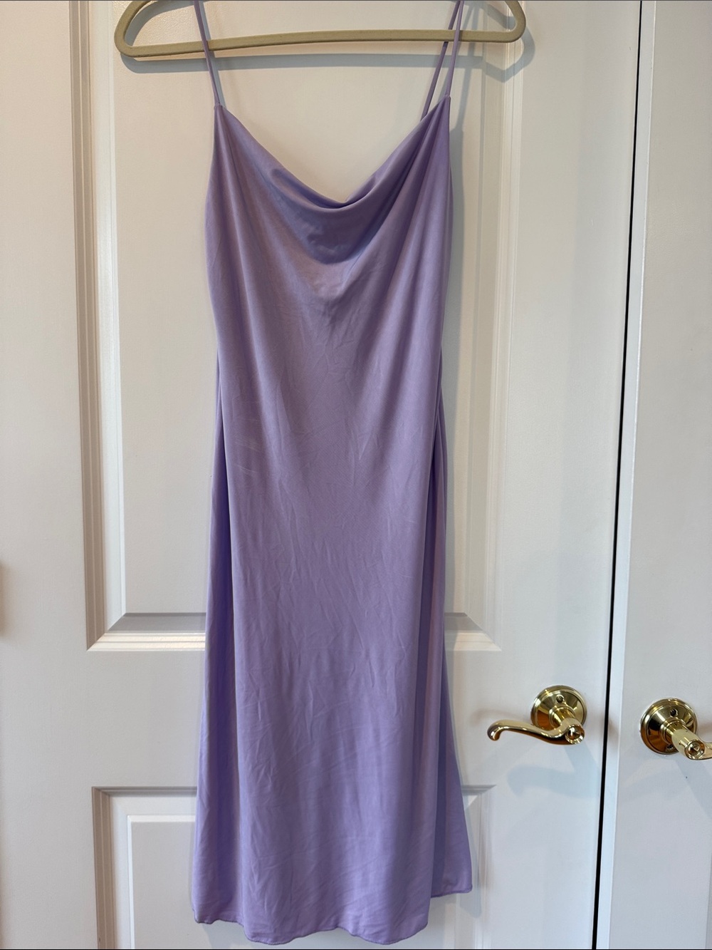 Sincerly Jules Lavender Cowl Neck Slip Midi Dress